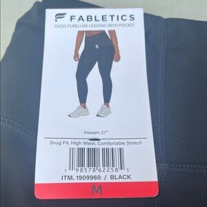 Fabletics Oasis PureLuxe Leggings - Black womans medium NWT